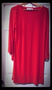 Women's L red embellished dress
